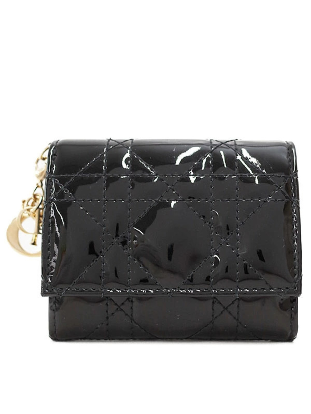 Christian Dior Lady Cannage Lotus Wallet Tri fold